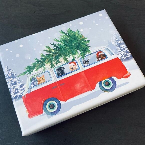 NWT Holiday Dog Gold Christmas Earrings - Picture 3 of 3